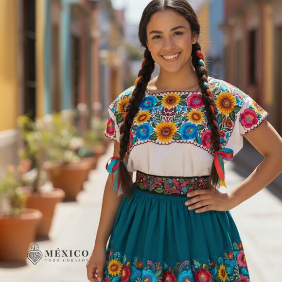 Mexican Folkloric belt day of the dead 5 de Mayo colorfull mexico todo corazon - Picture 1 of 4